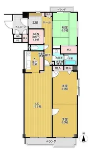 フォアセゾン瓢箪山【2階】の間取り