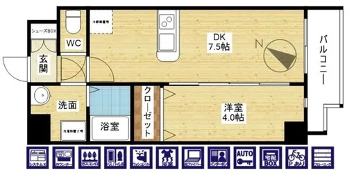 MELDIA CREST TAPP 新大阪WEST【4階】の間取り