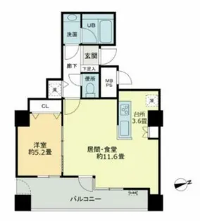 クロスレジデンス大阪新町【13階】の間取り
