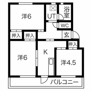赤坂コーポ北棟【2階】の間取り
