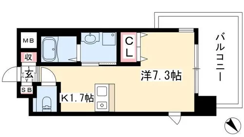 プレサンス鶴舞駅前ブリリアント【307号室】の間取り