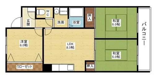 ジュネス堤【5階】の間取り