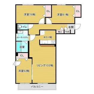 レジデンス北野ヒルズⅠ【101号室】の間取り