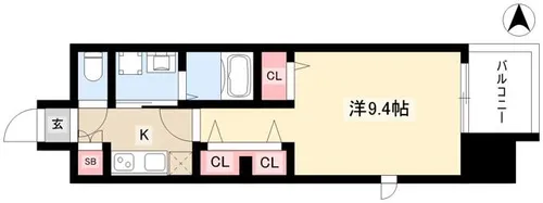 パルティール高畑【5階】の間取り
