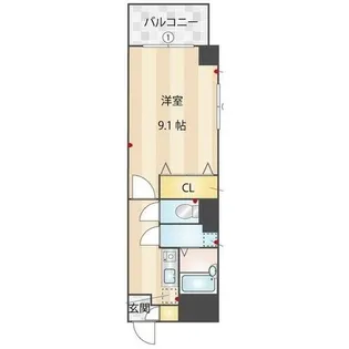 エスティグリーン箱崎【0301号室】の間取り