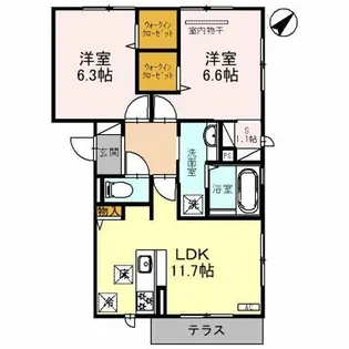 Dear Court大美野【1階】の間取り