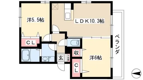 メゾン ラフィーノ【2階】の間取り