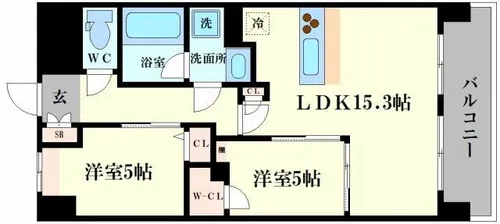 スプランディッド難波WESTⅢ【10階】の間取り