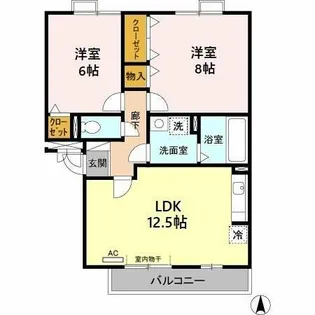 アミスター【B301号室】の間取り