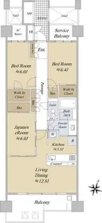 プラウド東山公園【8階】の間取り