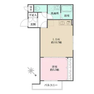 シェリル上鳴尾【102号室】の間取り