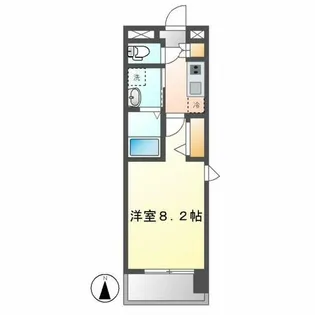 パルティール名駅北【406号室】の間取り