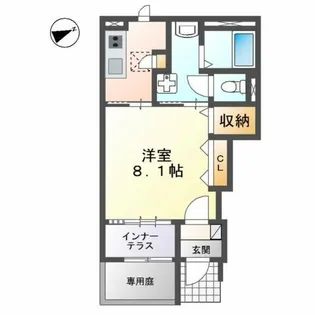 BERG W(ベルク若宮)【1階】の間取り