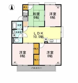 愛知県岡崎市竜美中1丁目【アパート】の間取り