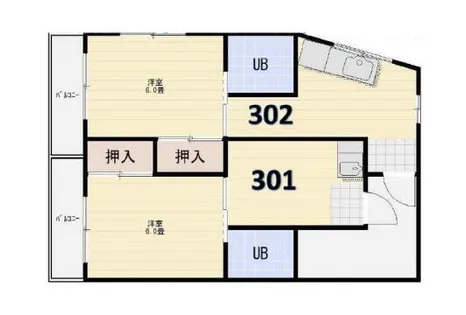 サニーハイツ【301号室】の間取り