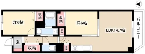 プレアール名古屋神宮寺【402号室】の間取り