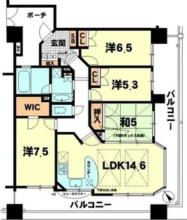 ネバーランド栗東アールステージ【1403号室】の間取り