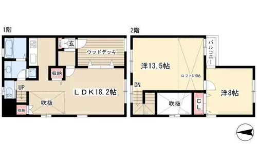 愛知県名古屋市千種区大島町1丁目【テラスハウス】の間取り