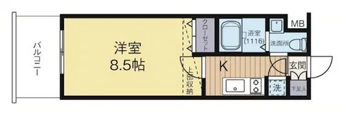 クラブオリエントNo72ハーバーイーストタワー【5階】の間取り