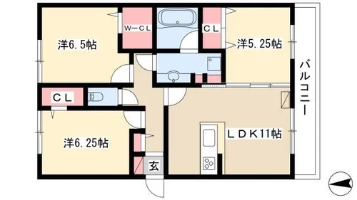 ヴァンベールハヤカワ【2階】の間取り
