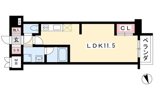 グラヴィス鶴舞【0803号室】の間取り