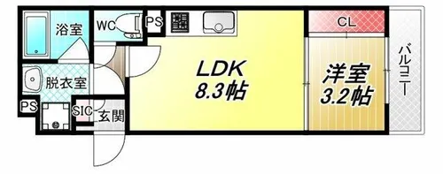 ラージヒル長瀬EAST【2階】の間取り