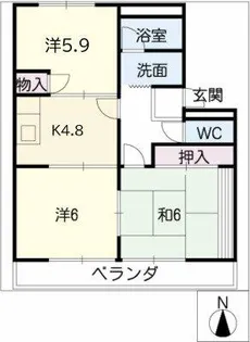 エクシード立込【2階】の間取り