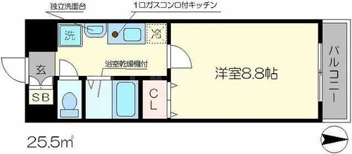 KDXレジデンス西大路【8階】の間取り