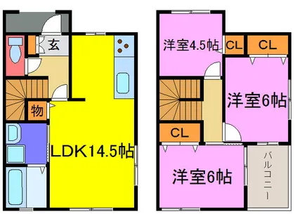 コンフォート矢原【1号室】の間取り