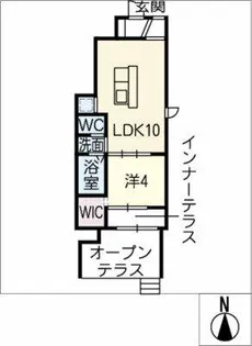 ラ・シェリエ【1階】の間取り
