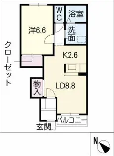ラ・ハヌル【1階】の間取り