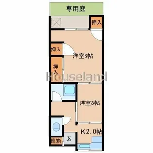 六十谷マンション【10号室】の間取り
