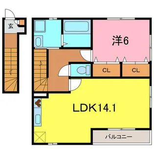 アンプルール リーブル パピオンA【2階】の間取り