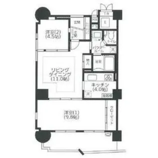 ロイヤルパークス桃坂【8階】の間取り