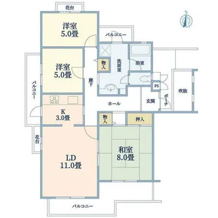 ウエル・メロード狩場台壱〇号棟【2階】の間取り
