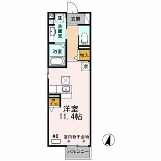 ベルツリーⅡ【105号室】の間取り