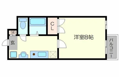 モノコモド御前A棟【1階】の間取り