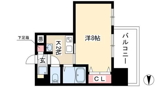 パルティール上前津【1306号室】の間取り
