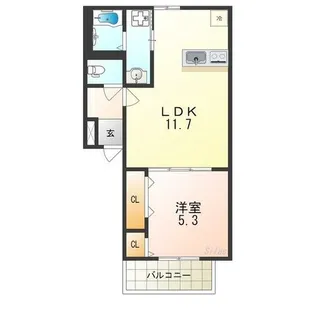 フジパレス カトレア【2階】の間取り