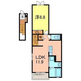 ニューパピリオン【206号室】の間取り
