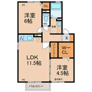 フォレストコートⅡ(小牧)【2階】の間取り