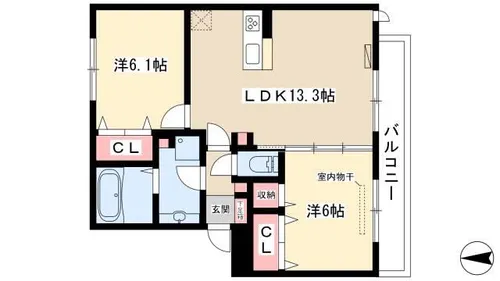メゾン ラフィーノ2【2階】の間取り