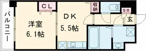 レジデンス西京極【4階】の間取り
