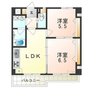 デルメゾン三国丘【3階】の間取り