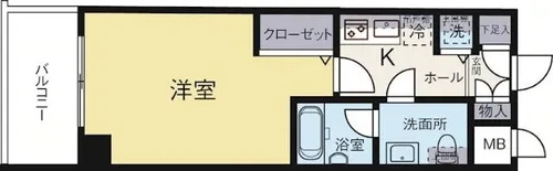 ピュアドームスタジオーネ平尾【2階】の間取り