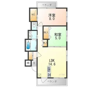 ルシオ藤井寺【2階】の間取り