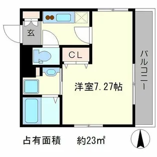 アクエルド京大北【1階】の間取り