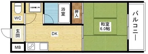 エバービューハイツ【6階】の間取り