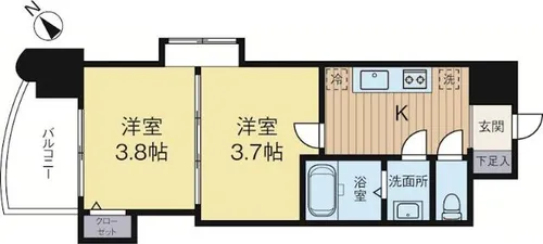 アリビオ博多駅北【10階】の間取り
