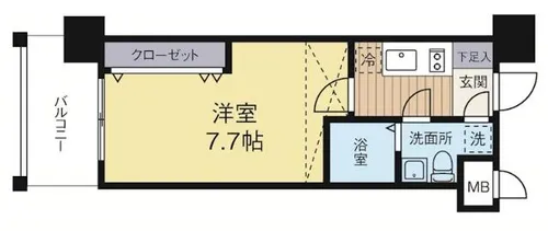 ギャランティー21博多ORIENTBLDNo.66【2階】の間取り